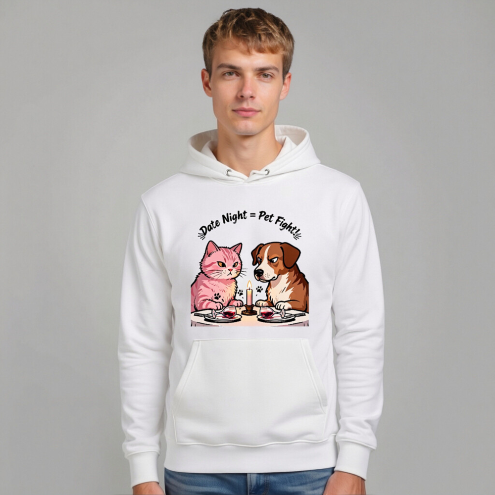 Unisex Eco Hoodie - Pet Fight Date Night Graphic Sweatshirt - Image 10