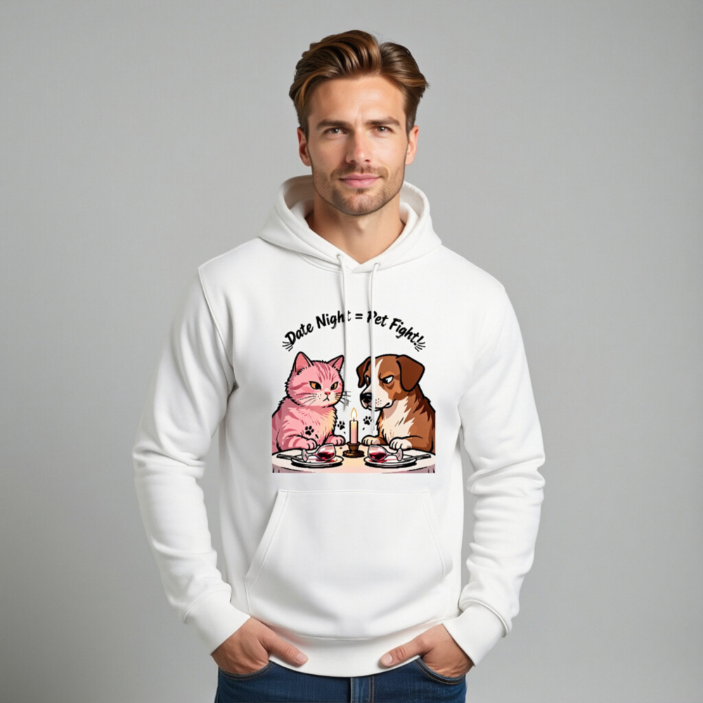 Unisex Eco Hoodie - Pet Fight Date Night Graphic Sweatshirt - Image 11