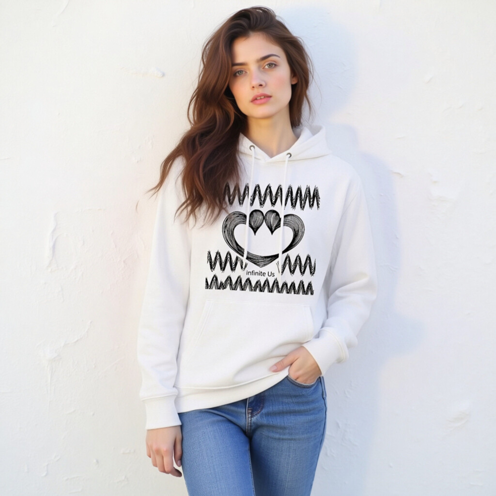 Unisex Eco Hoodie - Infinite Us Heart Design, Sustainable Organic Cotton - Image 9