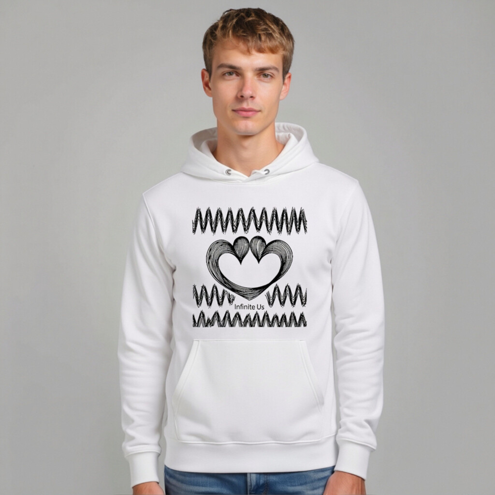 Unisex Eco Hoodie - Infinite Us Heart Design, Sustainable Organic Cotton - Image 10
