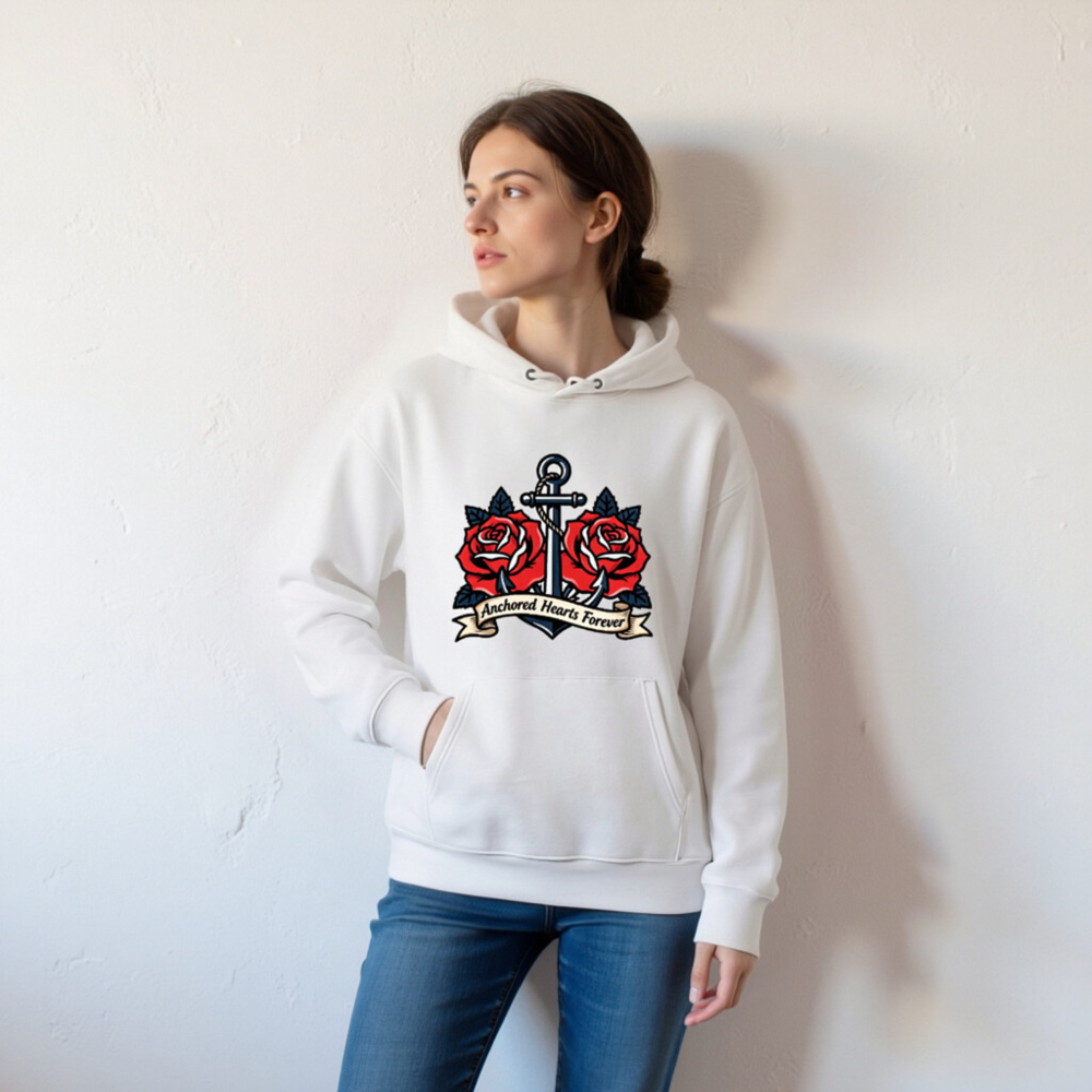 Anchored Hearts Forever Hoodie | Unisex Eco-Friendly Sweatshirt - Image 5