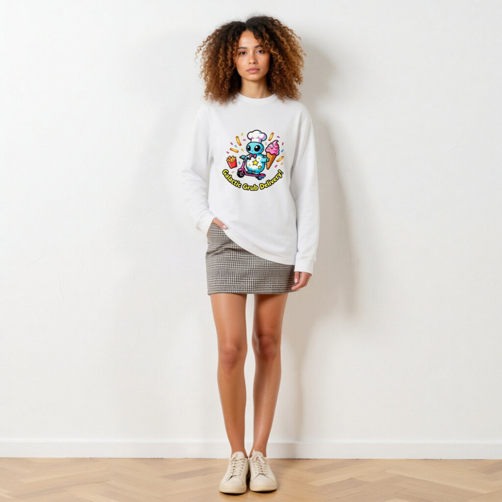 Galactic Grub Delivery! Alien Chef Long Sleeve Tee - Unisex - Image 6