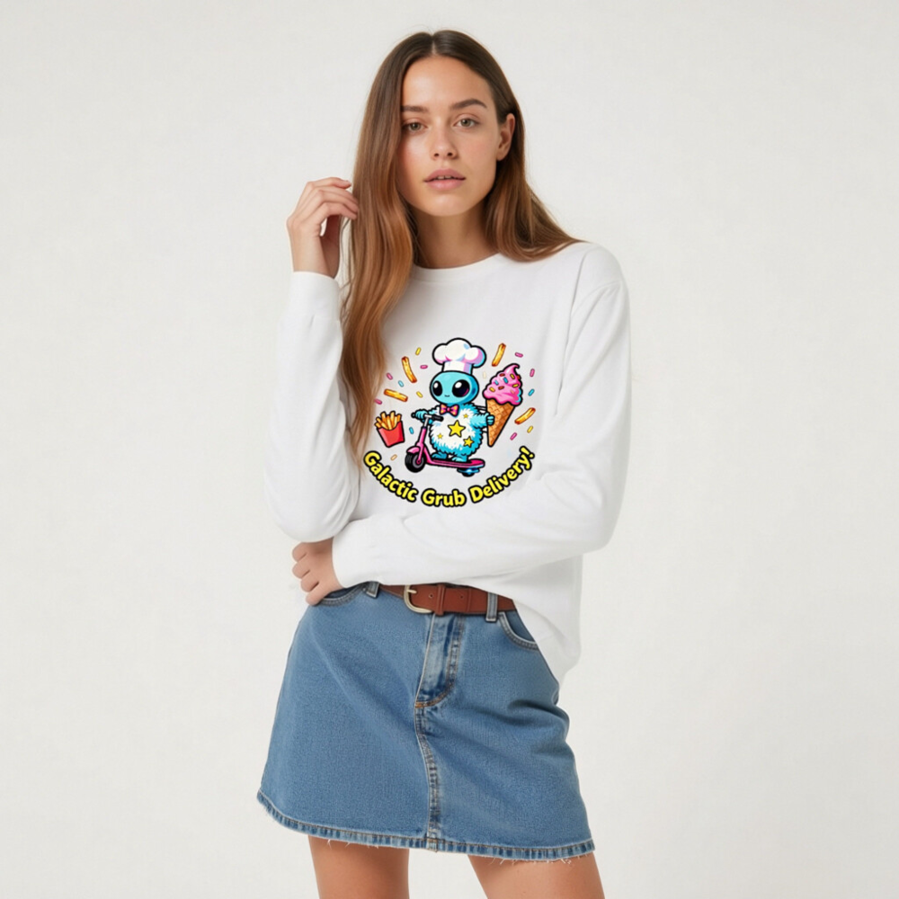 Galactic Grub Delivery! Alien Chef Long Sleeve Tee - Unisex - Image 8