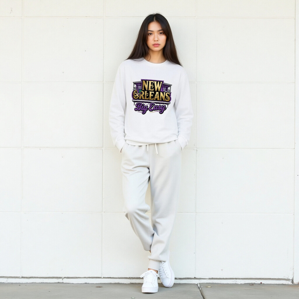 New Orleans Big Easy Unisex Long Sleeve Tee - Mardi Gras & Jazz Design - Image 7