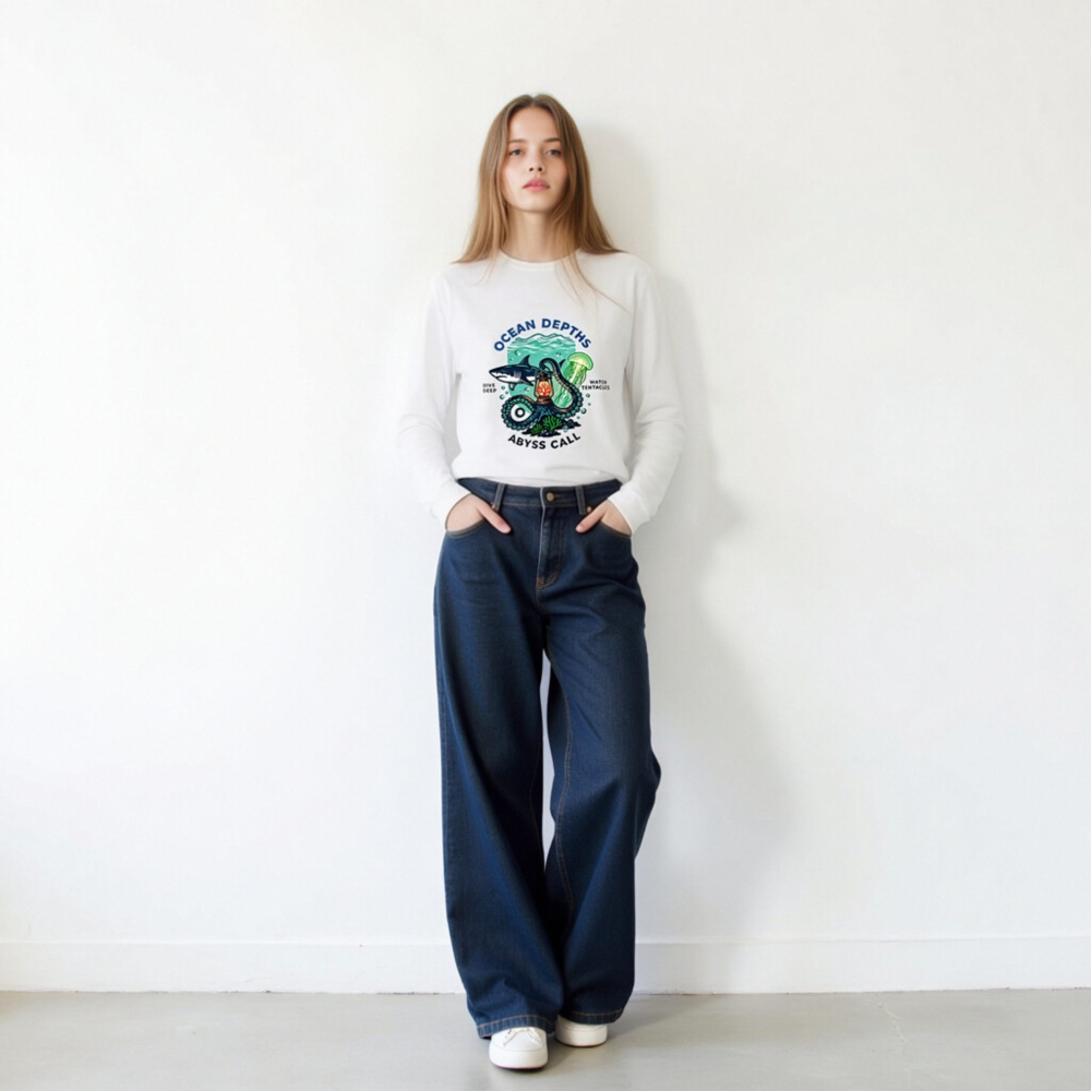Ocean Depths Abyss Call Unisex Long Sleeve Tee - Dive Deep, Watch Tentacles - Image 8