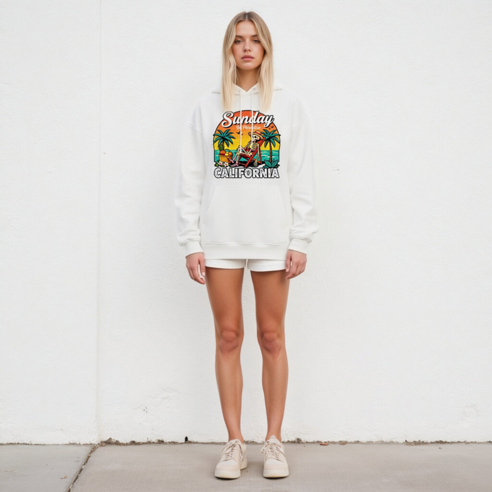 Sunday in Paradise California Hoodie - Unisex Eco-Friendly Essential Sweatshirt - Image 4