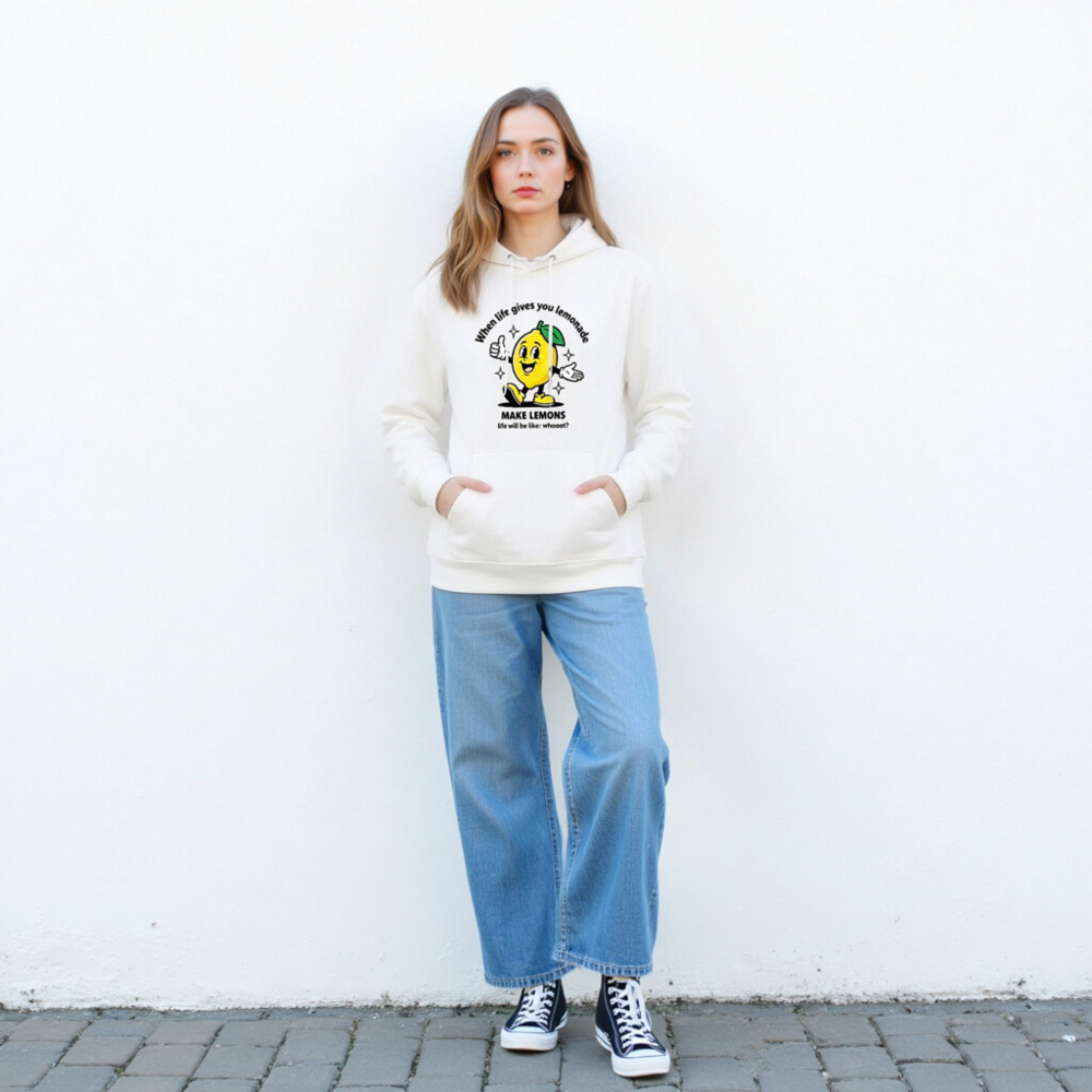 Unisex Essential Eco Hoodie - Make Lemons, Not Lemonade | Sustainable Cotton Blend - Image 4