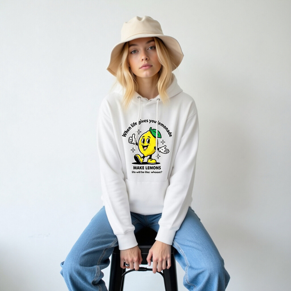 Unisex Essential Eco Hoodie - Make Lemons, Not Lemonade | Sustainable Cotton Blend - Image 6
