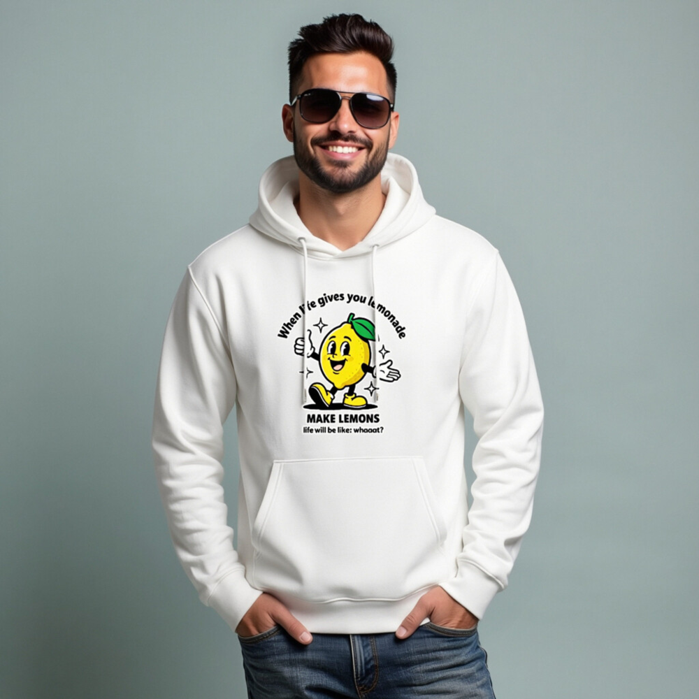 Unisex Essential Eco Hoodie - Make Lemons, Not Lemonade | Sustainable Cotton Blend - Image 8