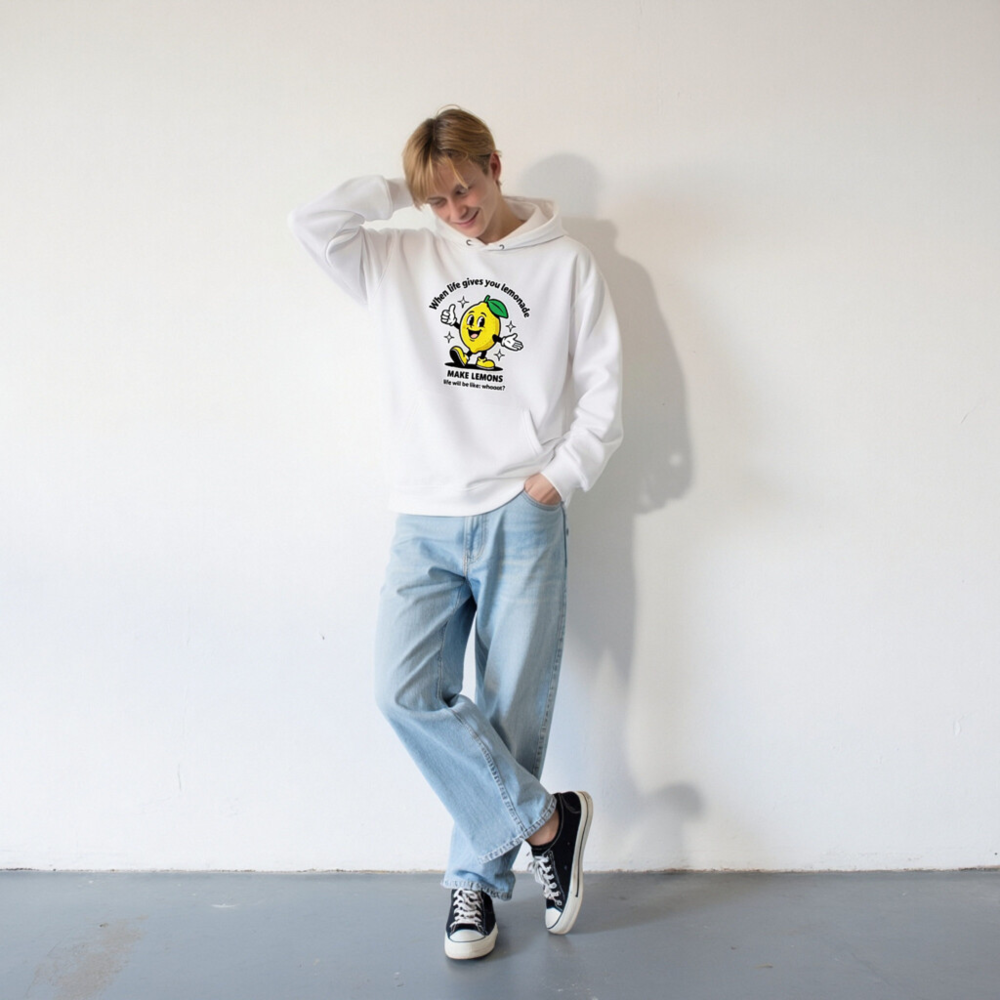 Unisex Essential Eco Hoodie - Make Lemons, Not Lemonade | Sustainable Cotton Blend - Image 9