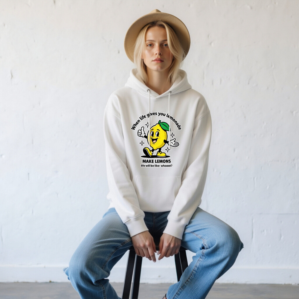 Unisex Essential Eco Hoodie - Make Lemons, Not Lemonade | Sustainable Cotton Blend - Image 10
