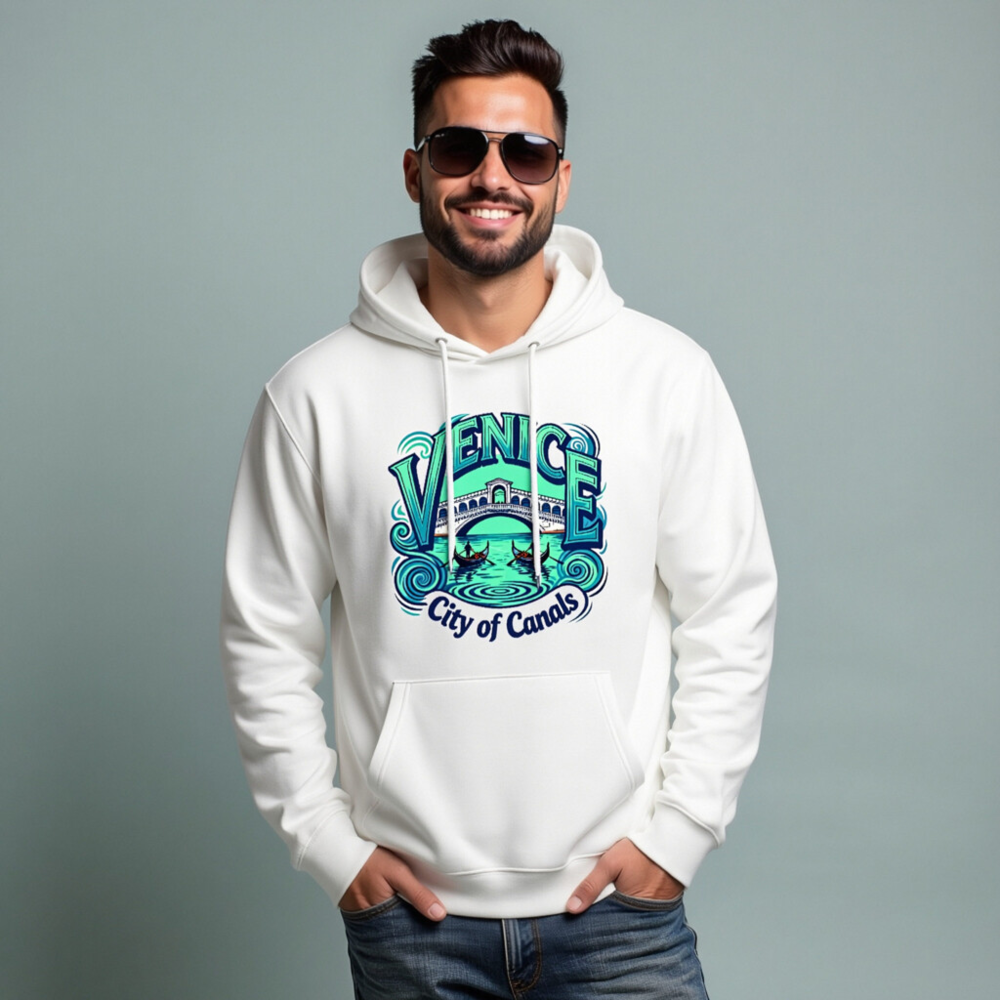 Venice City of Canals Hoodie - Unisex Eco-Friendly Essential Sweatshirt - Image 8