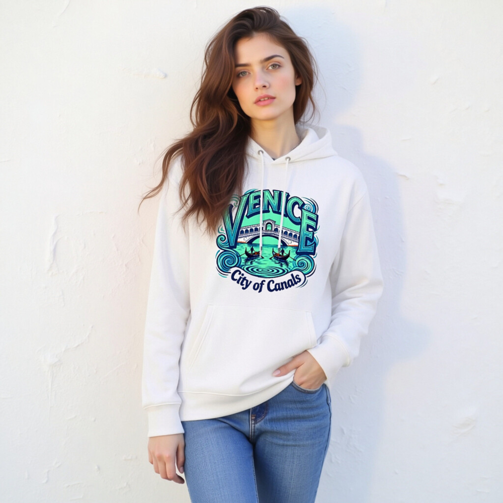 Venice City of Canals Hoodie - Unisex Eco-Friendly Essential Sweatshirt - Image 11