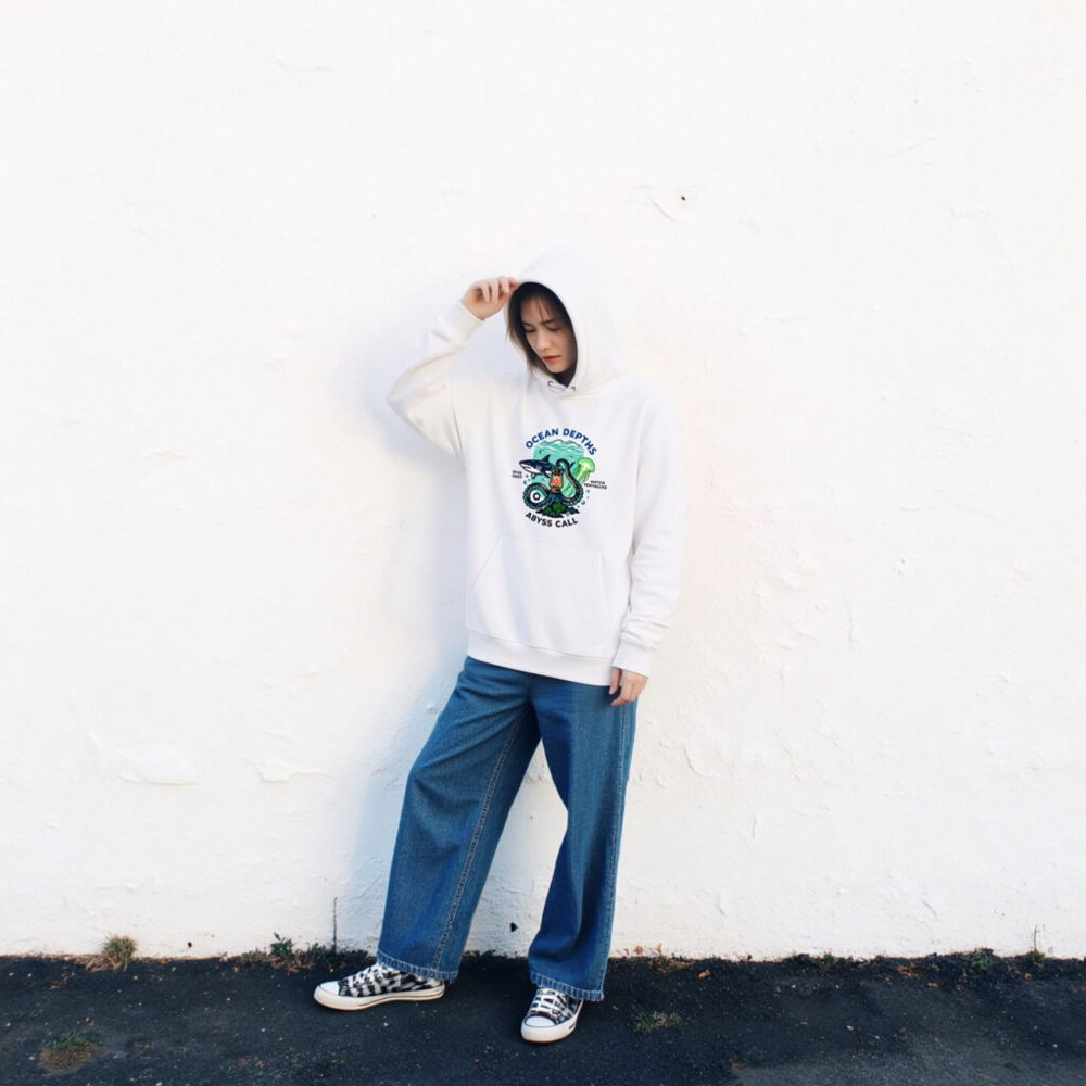 Ocean Depths Hoodie | Unisex Eco-Friendly Sweatshirt with Abyss Call Design - Image 2