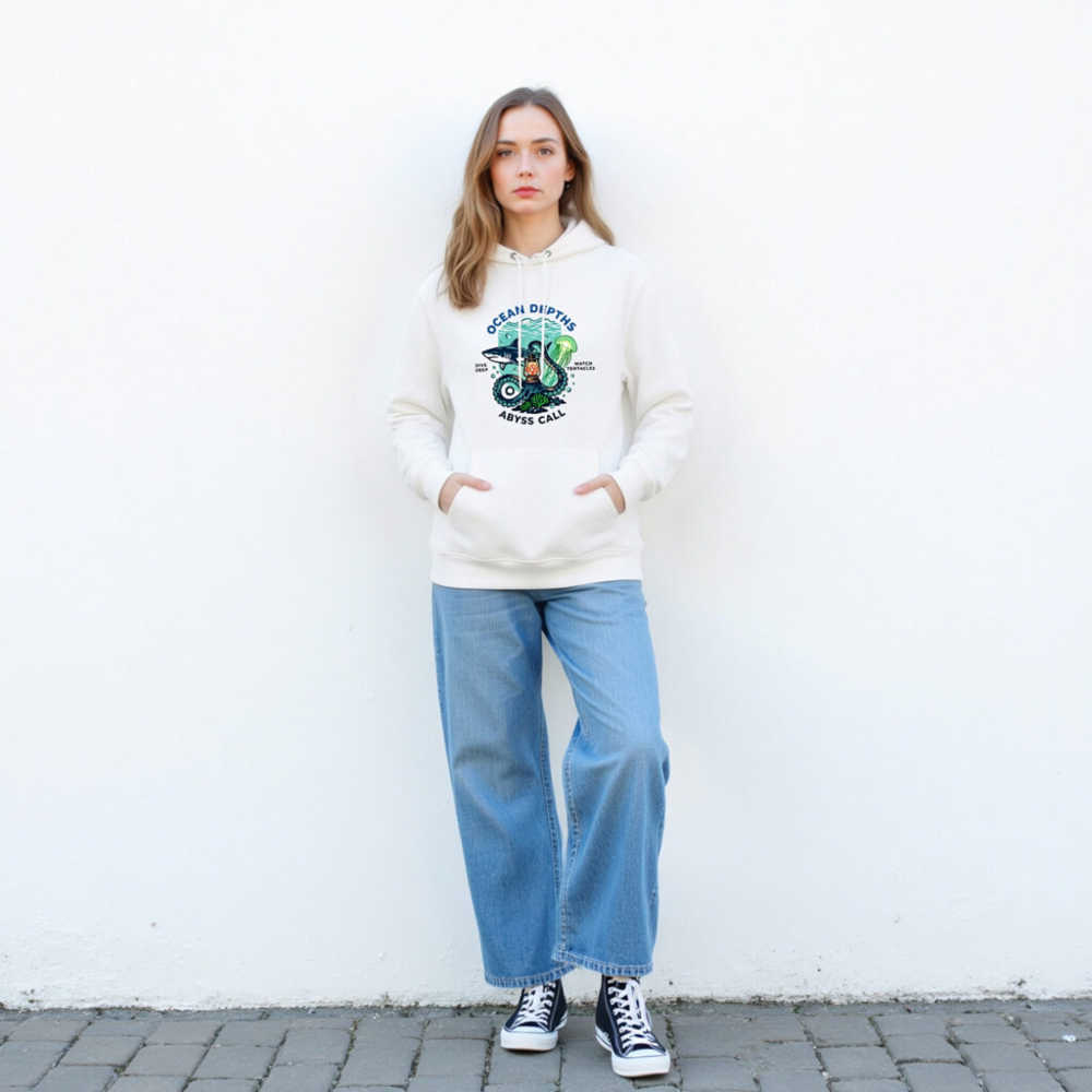 Ocean Depths Hoodie | Unisex Eco-Friendly Sweatshirt with Abyss Call Design - Image 4