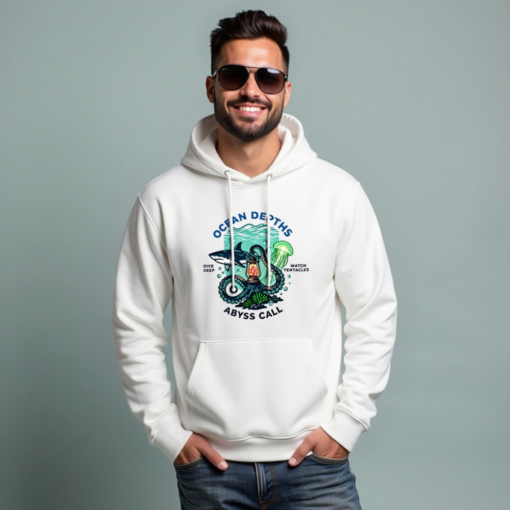 Ocean Depths Hoodie | Unisex Eco-Friendly Sweatshirt with Abyss Call Design - Image 8