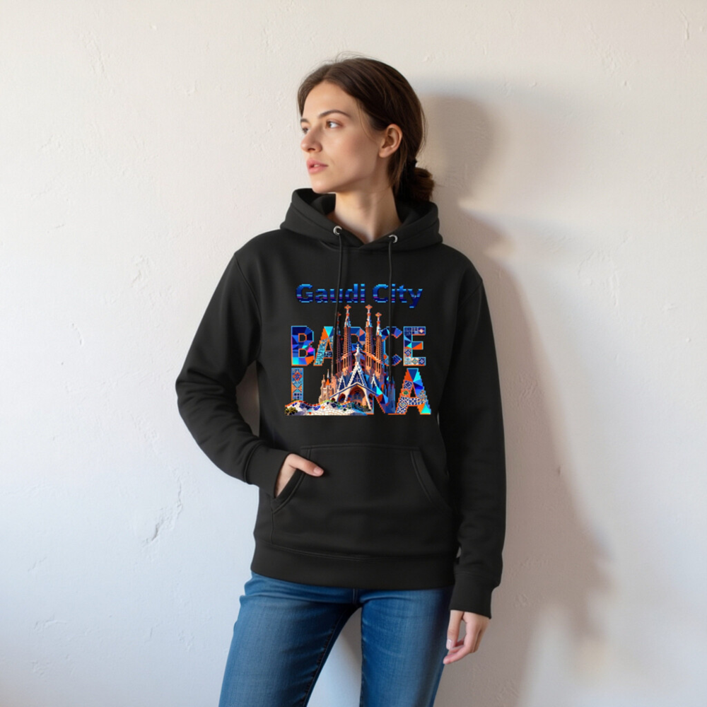 Barcelona City Hoodie | Gaudi Architecture Design Unisex Pullover - Image 7