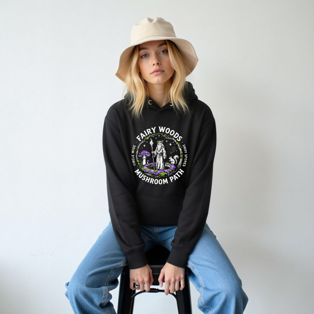 Fairy Woods Mushroom Path Unisex Hoodie - Premium Pullover with Magical Forest Design - Image 6