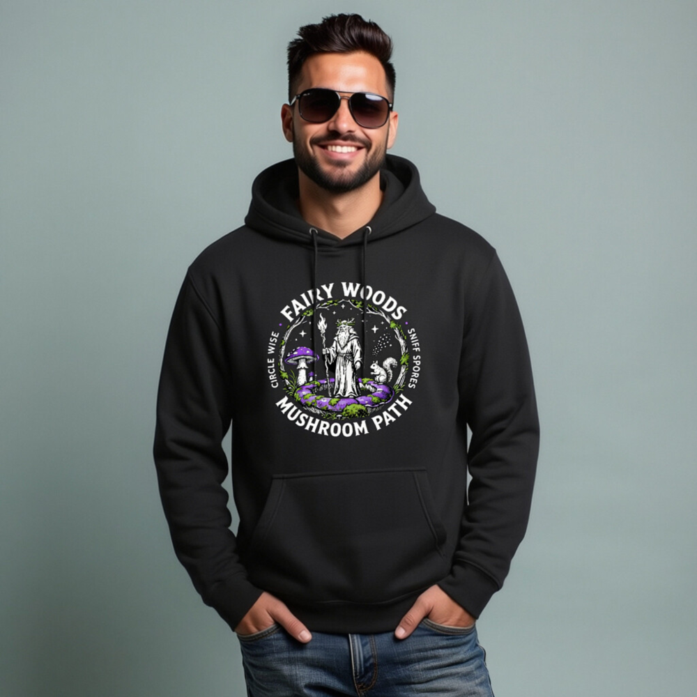 Fairy Woods Mushroom Path Unisex Hoodie - Premium Pullover with Magical Forest Design - Image 8