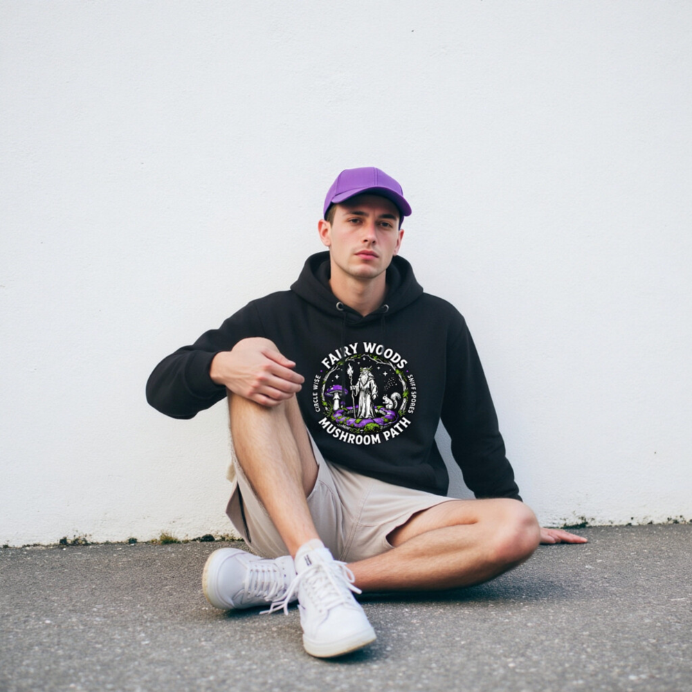 Fairy Woods Mushroom Path Unisex Hoodie - Premium Pullover with Magical Forest Design - Image 9