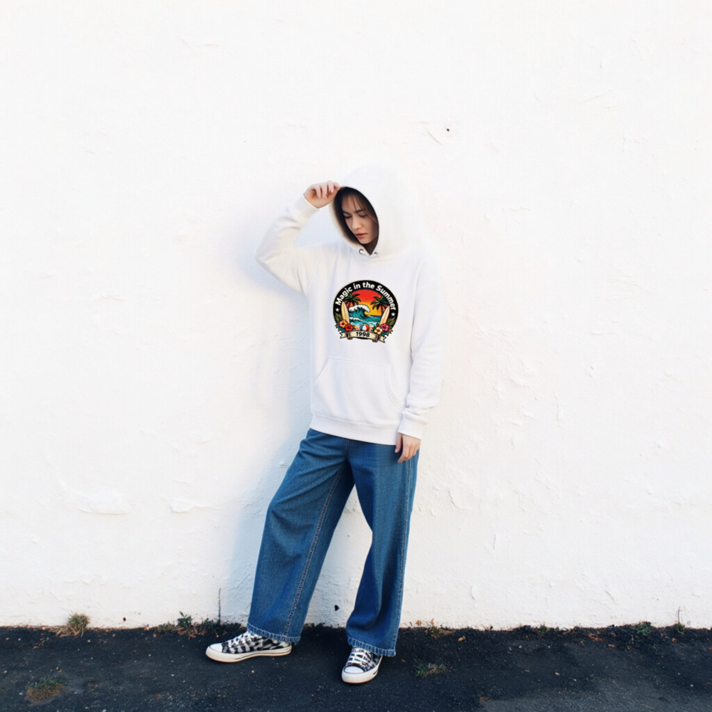 Magic in the Summer 1998 Unisex Premium Pullover Hoodie | Surf Beach Design - Image 2
