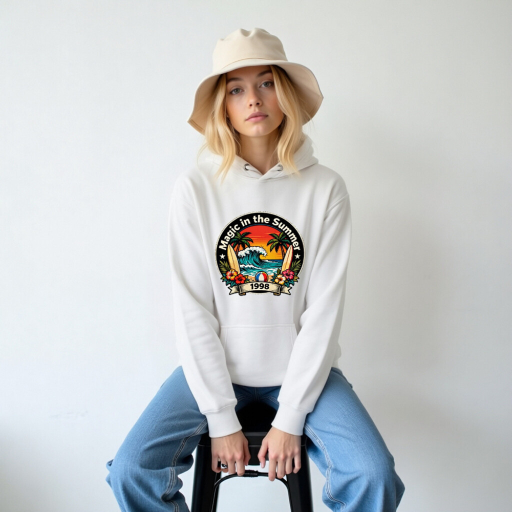 Magic in the Summer 1998 Unisex Premium Pullover Hoodie | Surf Beach Design - Image 6
