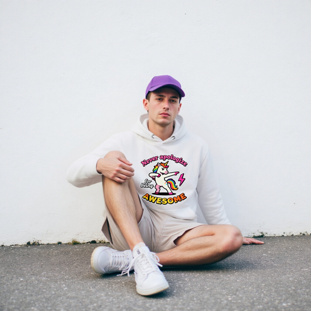 Unisex Dabbing Unicorn Hoodie - Never Apologize for Being Awesome - Image 9