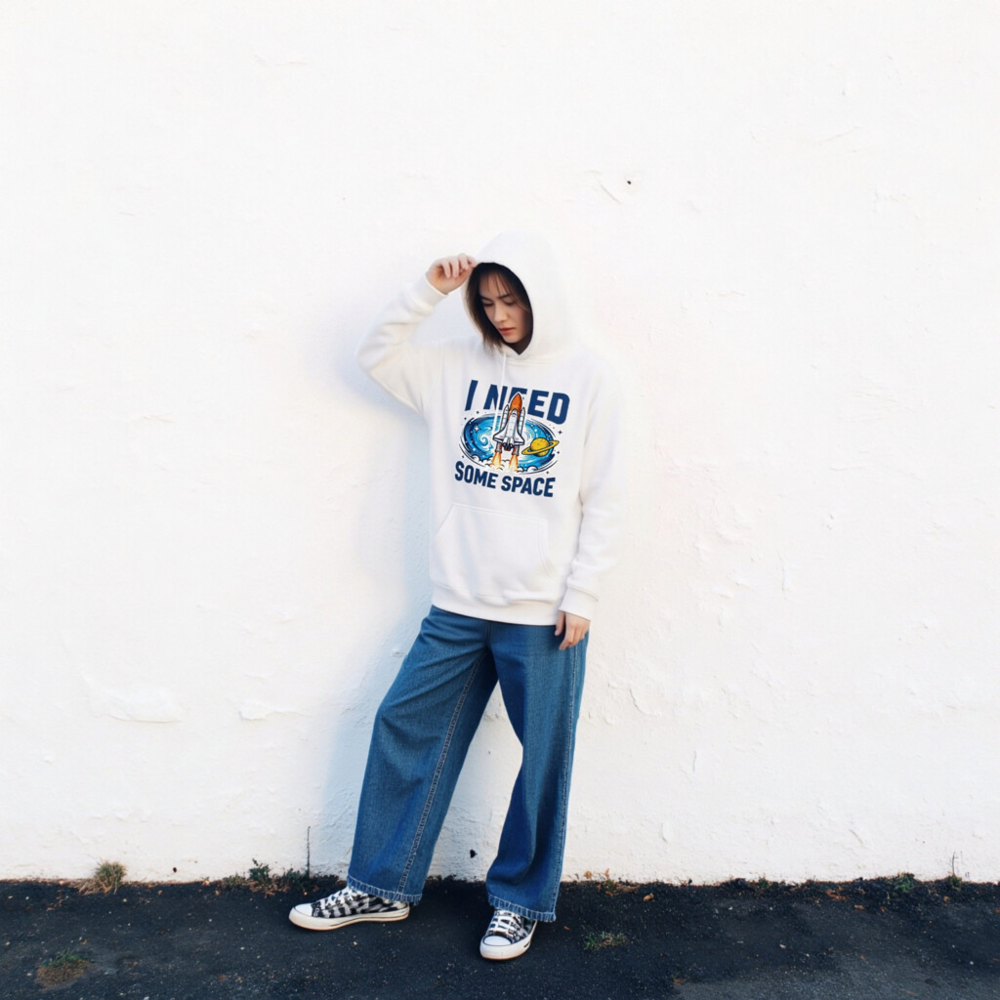Unisex Space Hoodie - I Need Some Space Rocket Design - Image 2