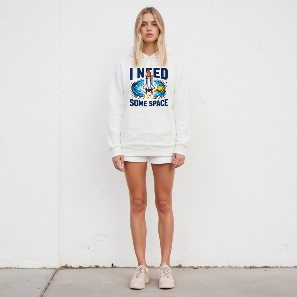 Unisex Space Hoodie - I Need Some Space Rocket Design - Image 5