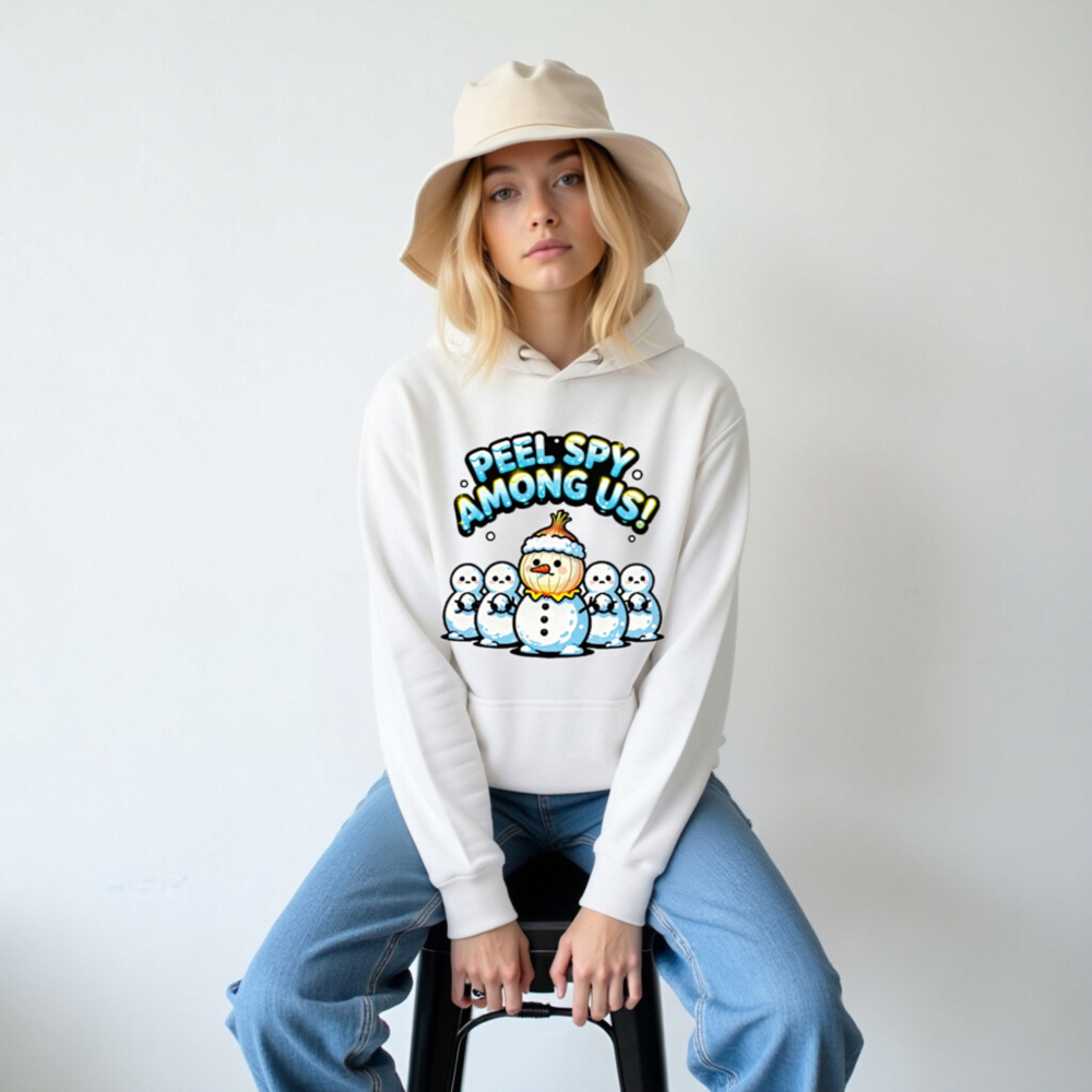 Peel Spy Among Us Unisex Hoodie - Onion Snowman Design - Image 6
