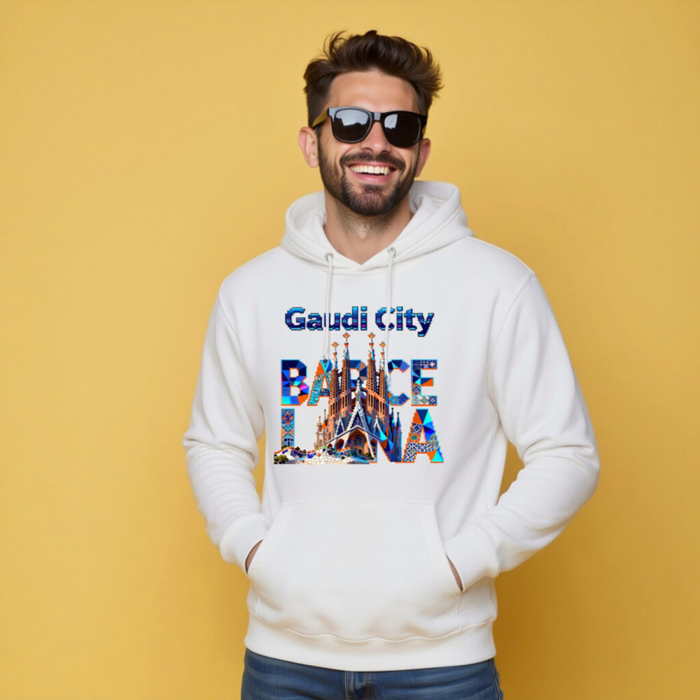Gaudi City Barcelona Hoodie | Unisex Premium Pullover with Sagrada Familia & Park Güell Design - Image 10