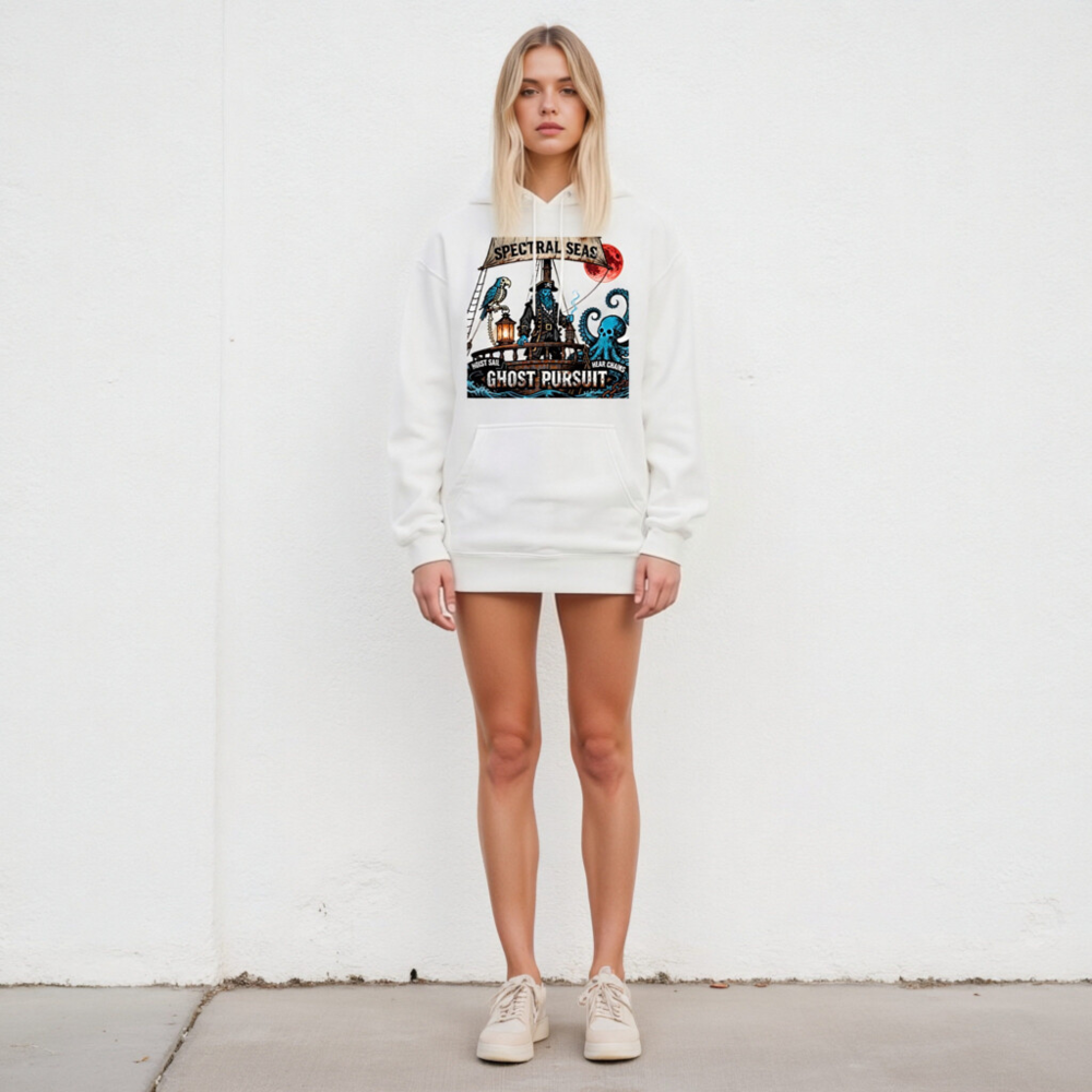 Spectral Seas Ghost Pursuit Unisex Hoodie - Premium Pullover with Pirate & Octopus Design - Image 5