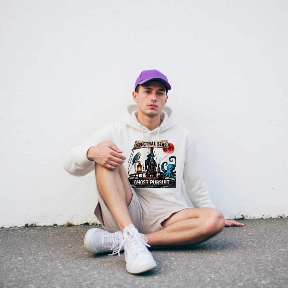 Spectral Seas Ghost Pursuit Unisex Hoodie - Premium Pullover with Pirate & Octopus Design - Image 9