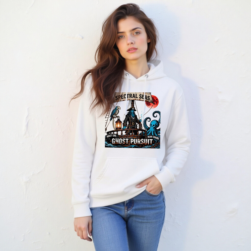 Spectral Seas Ghost Pursuit Unisex Hoodie - Premium Pullover with Pirate & Octopus Design - Image 11