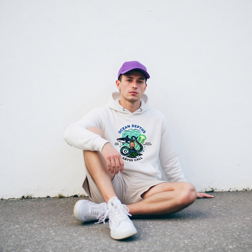 Ocean Depths Abyss Call Unisex Premium Pullover Hoodie | Dive Deep, Watch Tentacles - Image 9