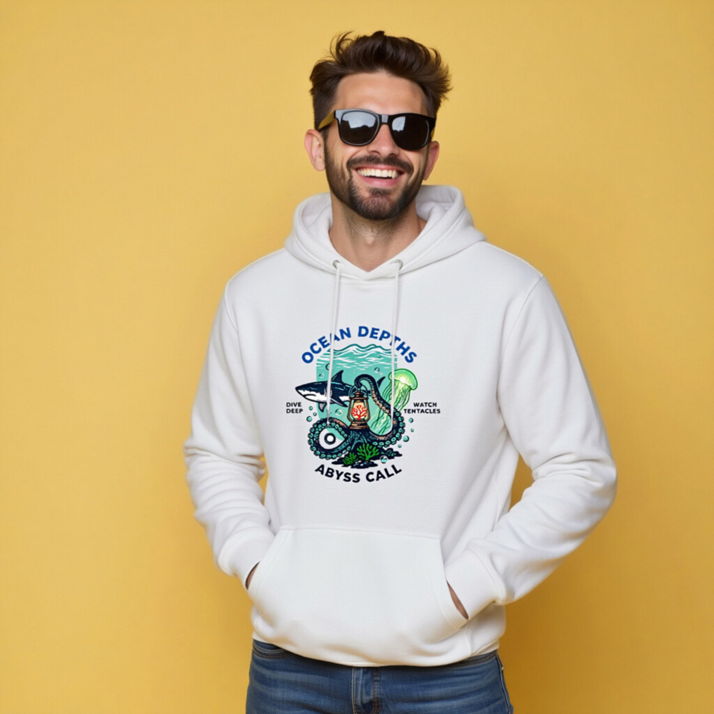 Ocean Depths Abyss Call Unisex Premium Pullover Hoodie | Dive Deep, Watch Tentacles - Image 10