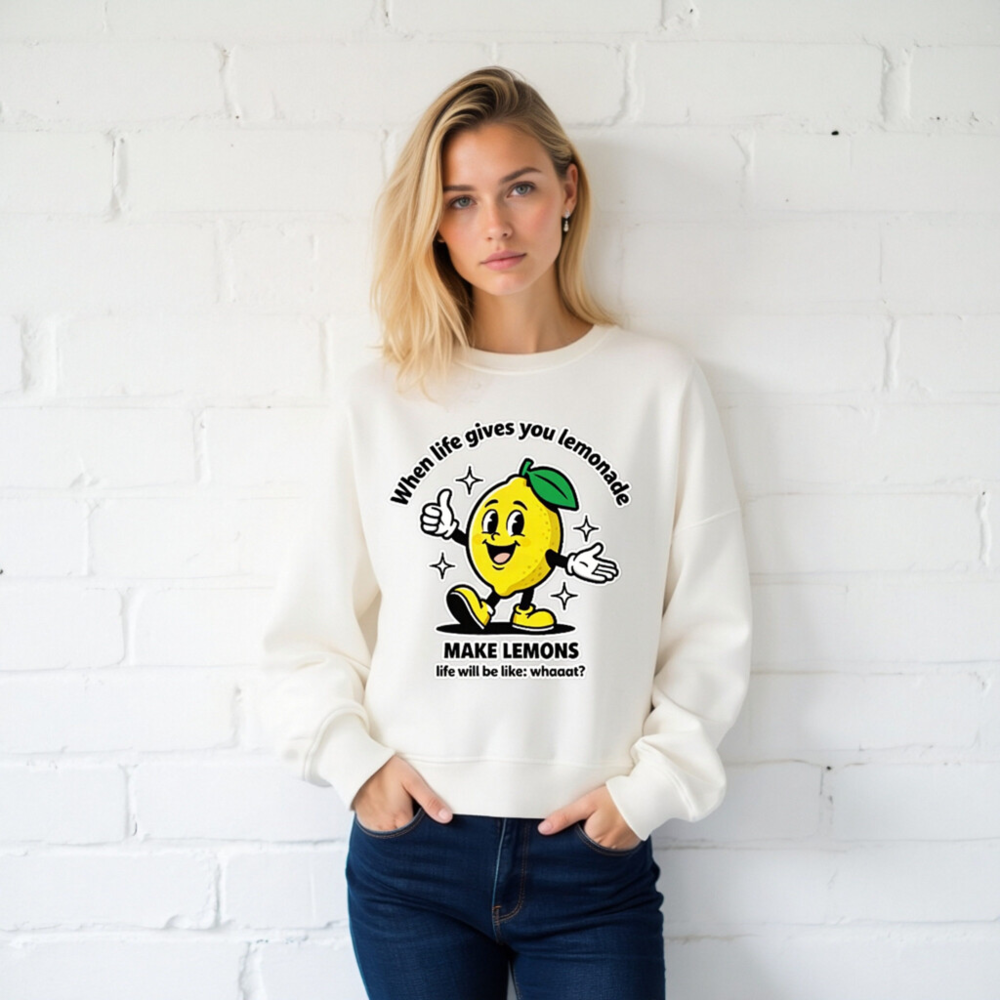 Unisex Organic Sweatshirt | When Life Gives You Lemonade Make Lemons - Image 2