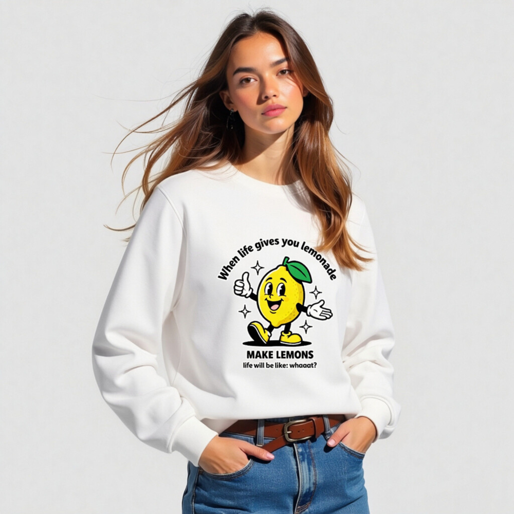 Unisex Organic Sweatshirt | When Life Gives You Lemonade Make Lemons - Image 4