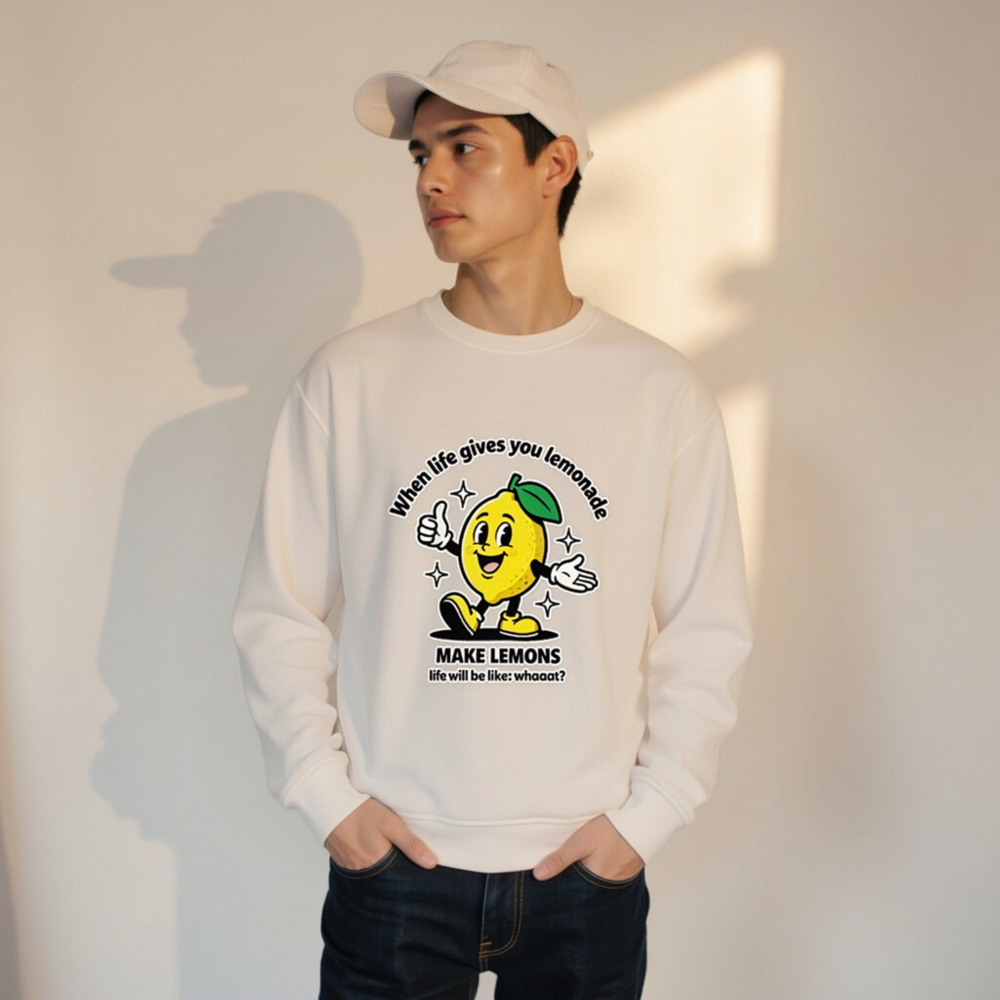 Unisex Organic Sweatshirt | When Life Gives You Lemonade Make Lemons - Image 10