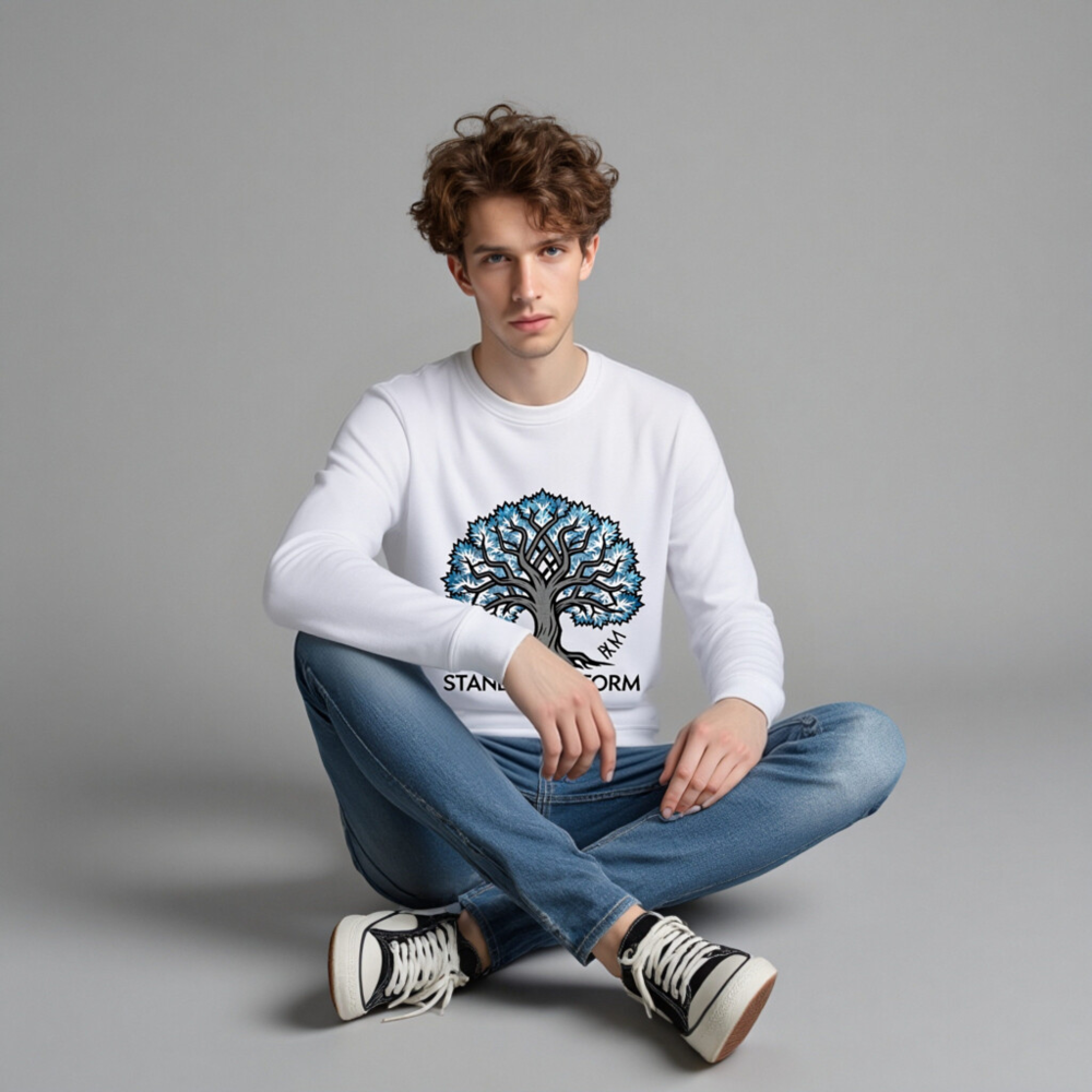 Unisex Organic Sweatshirt | Stand the Storm Tree Design - Image 3
