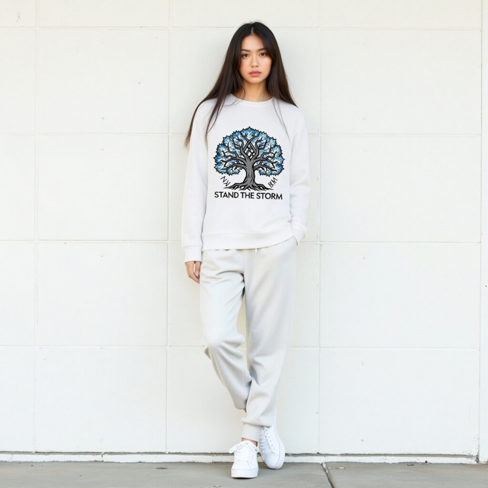 Unisex Organic Sweatshirt | Stand the Storm Tree Design - Image 6