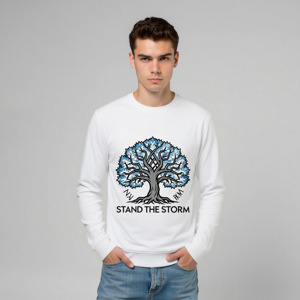 Unisex Organic Sweatshirt | Stand the Storm Tree Design - Image 7