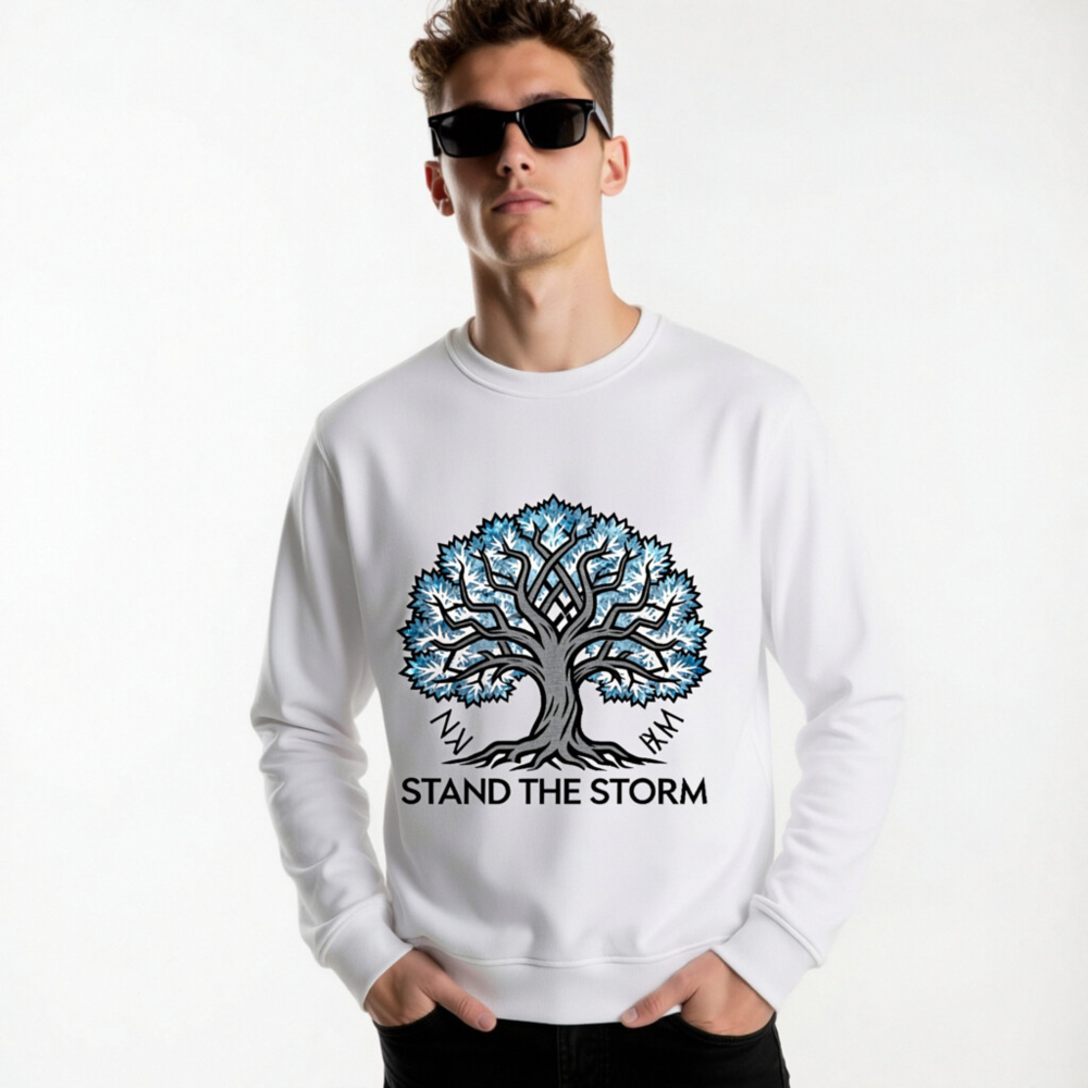 Unisex Organic Sweatshirt | Stand the Storm Tree Design - Image 8