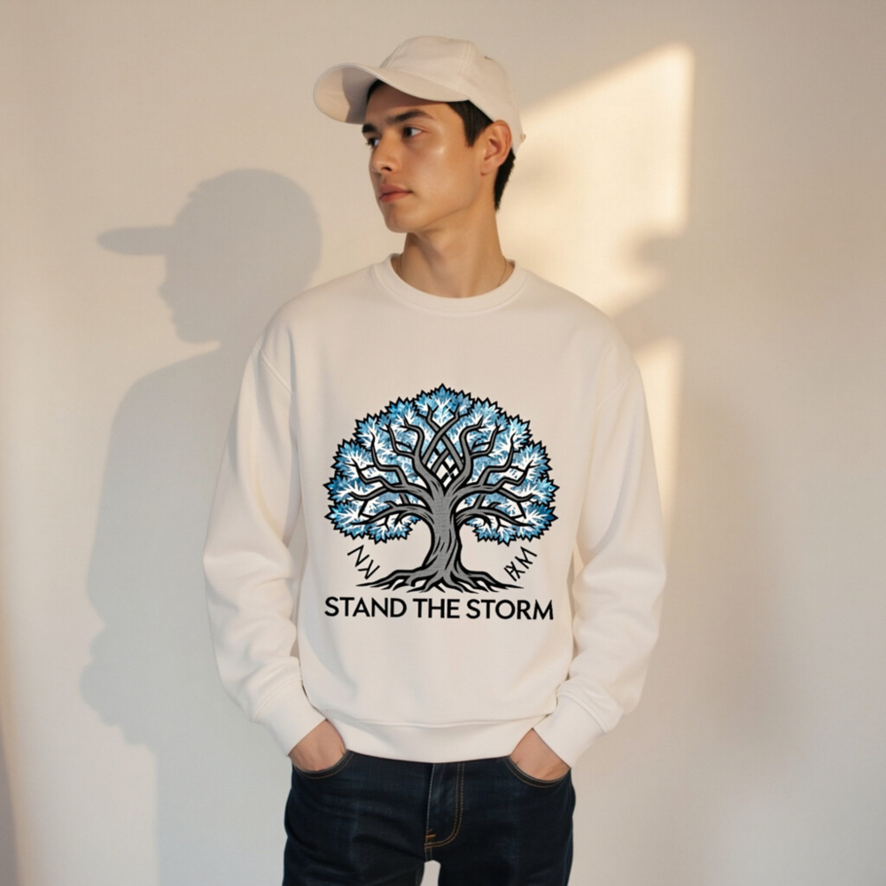 Unisex Organic Sweatshirt | Stand the Storm Tree Design - Image 10