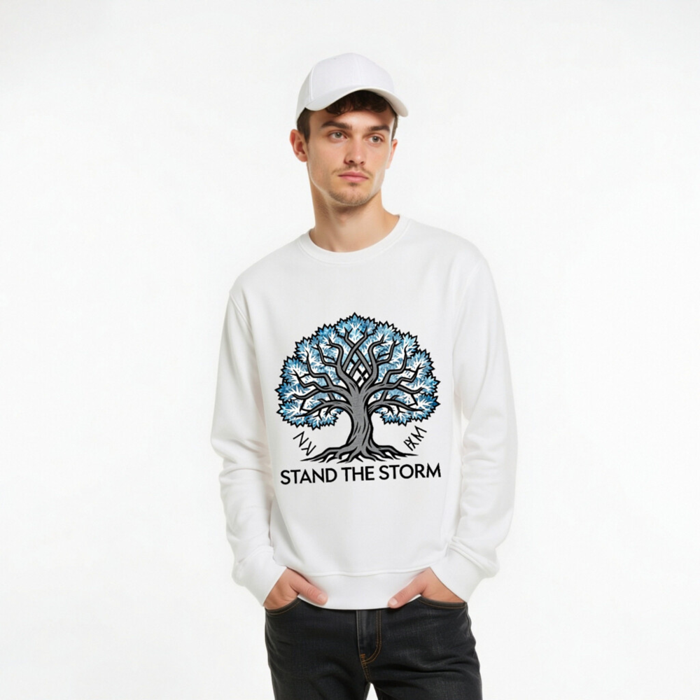 Unisex Organic Sweatshirt | Stand the Storm Tree Design - Image 11