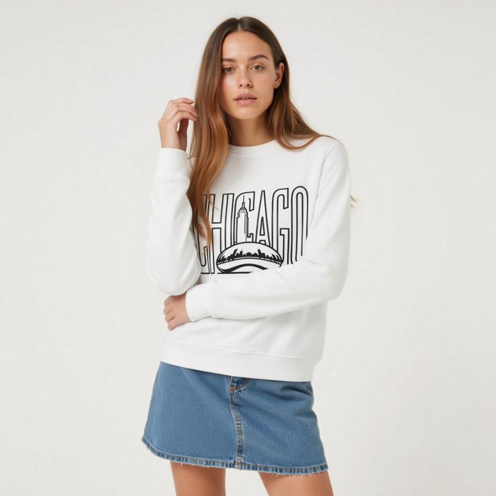 Unisex Organic Sweatshirt | Chicago Windy City Design - Eco-Friendly & Comfortable - Image 5