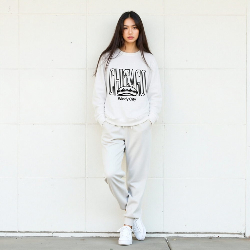 Unisex Organic Sweatshirt | Chicago Windy City Design - Eco-Friendly & Comfortable - Image 6
