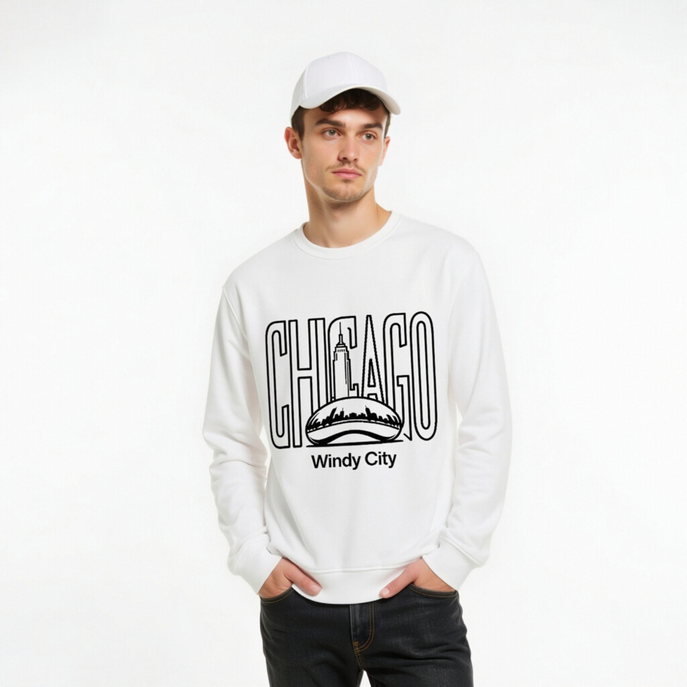 Unisex Organic Sweatshirt | Chicago Windy City Design - Eco-Friendly & Comfortable - Image 10