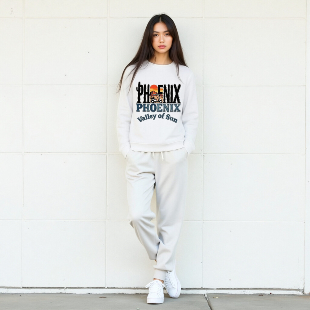 Unisex Organic Sweatshirt | Phoenix Valley of Sun Golf Cactus Design - Image 5