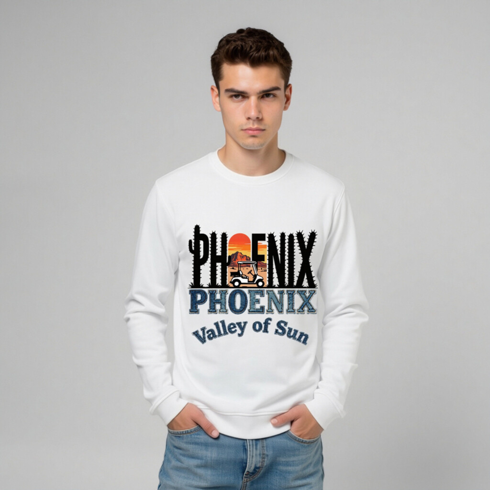 Unisex Organic Sweatshirt | Phoenix Valley of Sun Golf Cactus Design - Image 6